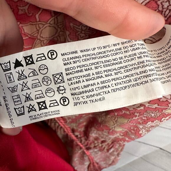 Mng Mango Suit Womens size 6 Drop Waist Sleeveless Beaded Day Mini Dress Red - Picture 10 of 11